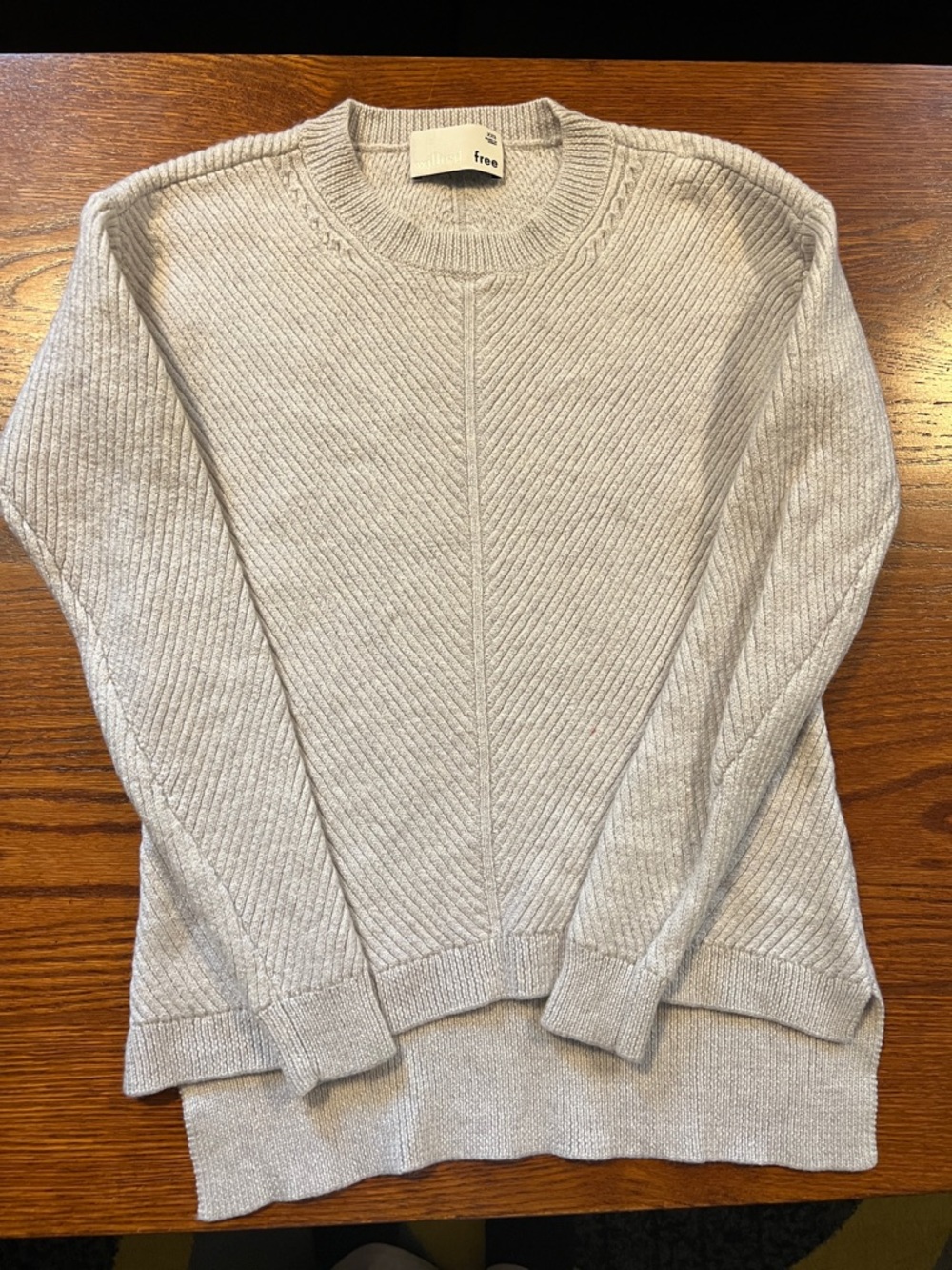 Wilfred Free • Women's Size XXS • Crewneck Merino Wool Sweater in Light Gray